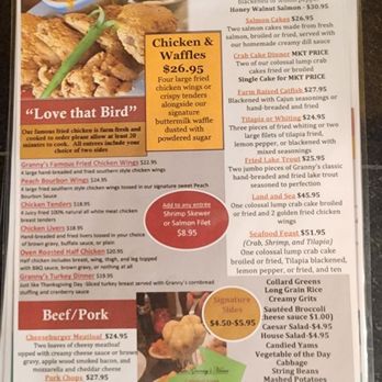 Granny's Restaurant - Dinner Menu (March 2024) - American Near Me - Owings Mills, Maryland