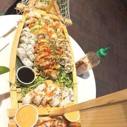 Sushi boat!!! Scrumptious!!! Sushi boat!!! Scrumptious!!!