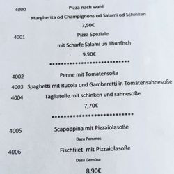 Eiscafe Roma - Mittagsmenü Karte