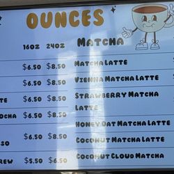 Donut City - Coffee menu! yum!