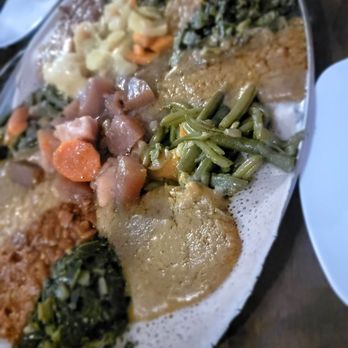 Haile Bistro - Vegetarian Combination Entree. Excellent overall. (Normally $18.50 but this is for multiple people and has an extra dish) - Ethiopian Near Me - New York, New York