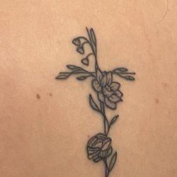 Irish Ink Tattoos - Birth flowers and cross