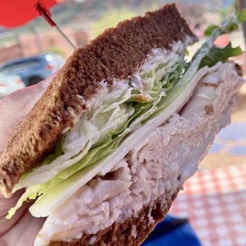 Sedona Memories Bakery Cafe - Amazingly fresh (huge!) turkey sandwich with a view (sans cranberry sauce) - Bakeries Near Me - Sedona, Arizona