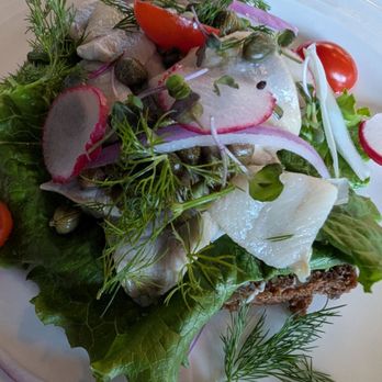 Copenhagen Corner - Pickled herring open faced sandwich - Diners Near Me - Laguna Niguel, California