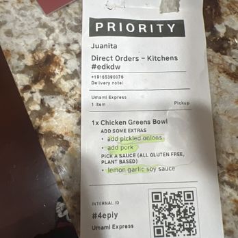 Umami Express - Receipt but they didn't put any chicken although I added pork. Got pork only - Asian Fusion Near Me - Sacramento, California Umami Express - Receipt but they didn't put any chicken although I added pork. Got pork only - Asian Fusion Near Me - Sacramento, California