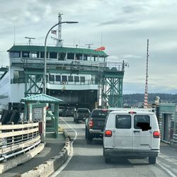 Tahlequah Ferry Terminal - Driving into the boat