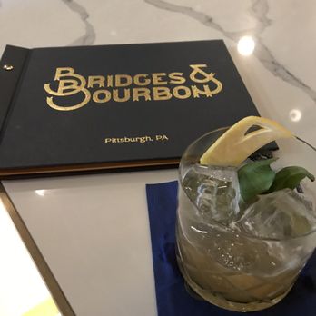Bridges & Bourbon - D'Angelo's Concerto. Bourbon, basil, black walnut bitters. Simple mix but very good. - New American Near Me - Pittsburgh, Pennsylvania