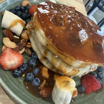Cafe Juliet - Here is the star of the show; Five Star pancakes!!! - Cafes Near Me - Staten Island, New York