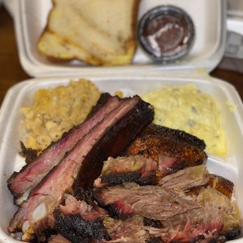 Brown Bag BBQ - 3 Meat Plate w/ 2 Sides - Barbeque Near Me - Houston, Texas