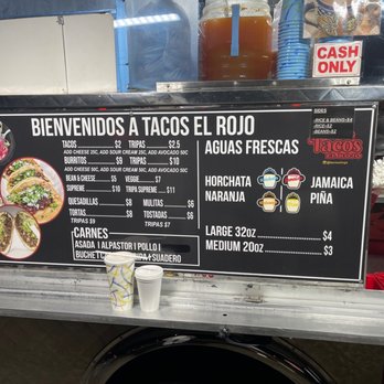 Tacos El Rojo - Menu 2023 - Food Trucks Near Me - Visalia, California