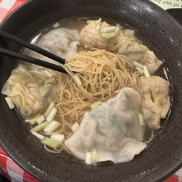 Shrimp Wonton, Shrimp Dumpling & Cilantro with Preserved Egg Dumplings Noodle Soup