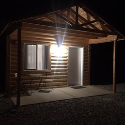 Outside our cabin on a clear February night.