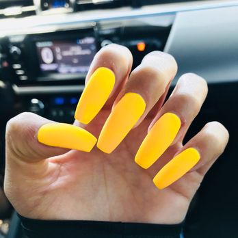 7 Day Spa & Nails - long yellow matte nails. - Nail Salons Near Me - Tempe, Arizona