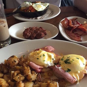 Oddfellows Cafe & Bar - Eggs Benedict with ham. - Breakfast & Brunch Near Me - Seattle, Washington Oddfellows Cafe & Bar - Eggs Benedict with ham. - Breakfast & Brunch Near Me - Seattle, Washington