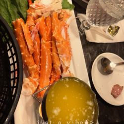 T&T Steakhouse - King crab with candle warming the butter!