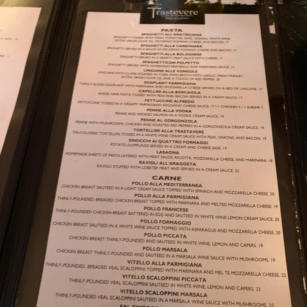 Café Trastevere - Menu - Italian Near Me - Orlando, Florida Café Trastevere - Menu - Italian Near Me - Orlando, Florida