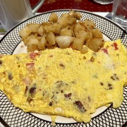 Bacon, tomato and Omelette. Cheese added at an extra cost. Bacon, tomato and Omelette. Cheese added at an extra cost.