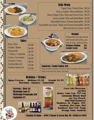Menu photo 1 Carnitas El Bajio Green Bay, WI