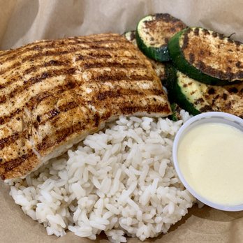 Fish Daddy Grill - Simply Grilled Mahi Mahi, rice, grilled zucchini side of garlic butter $13.99 - Seafood Near Me - Fullerton, California Fish Daddy Grill - Simply Grilled Mahi Mahi, rice, grilled zucchini side of garlic butter $13.99 - Seafood Near Me - Fullerton, California