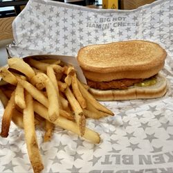 Hardee's - Nashville Hot Hand-Breaded Chicken Sandwich Combo with meh Fries