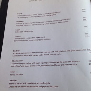 Thon Hotel Opera - The menu which is available from 17:00 - 23:00. The buffet runs from 18:00-22:00 - Hotels Near Me - Oslo, 03