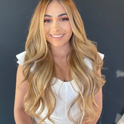 Industry Hair - Golden blonde hair coloring and hair extensions by Ana Rivas