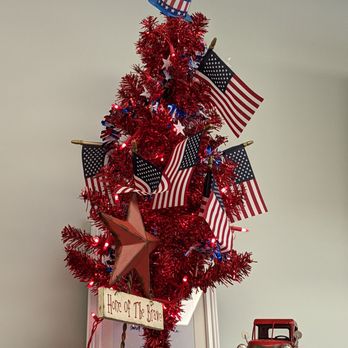 Sugar Crystals Baking Company - a christmas tree decorated with american flags - Bakeries Near Me - Wilmington, North Carolina Sugar Crystals Baking Company - a christmas tree decorated with american flags - Bakeries Near Me - Wilmington, North Carolina