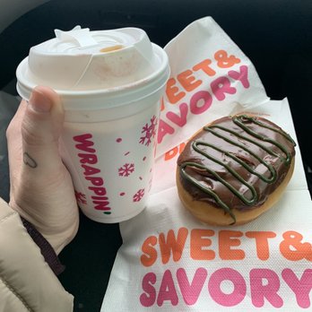 Dunkin' - Boston cream donut & hot French vanilla coffee. - Coffee & Tea Near Me - Watertown, New York Dunkin' - Boston cream donut & hot French vanilla coffee. - Coffee & Tea Near Me - Watertown, New York