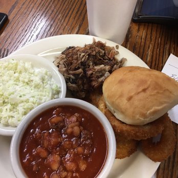Greg & Jims Grill & Grocery - BBQ plate with slaw, rolls, BBQ beans and fresh roll - American Near Me - Colt, Arkansas Greg & Jims Grill & Grocery - BBQ plate with slaw, rolls, BBQ beans and fresh roll - American Near Me - Colt, Arkansas