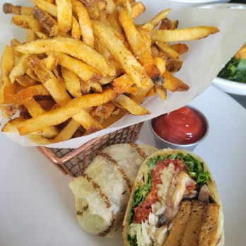 Kale My Name - Italian seitan wrap with fries. Huge side of fries! - Vegetarian Near Me - Chicago, Illinois Kale My Name - Italian seitan wrap with fries. Huge side of fries! - Vegetarian Near Me - Chicago, Illinois