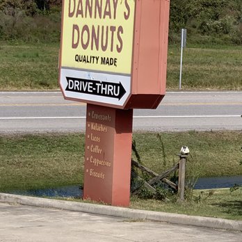 Dannay's Donuts - sign for drive thru - Donuts Near Me - Crystal Beach, Texas