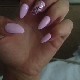 Stiletto acrylics with an accent nail Stiletto acrylics with an accent nail
