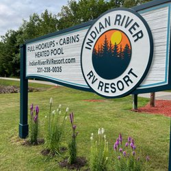 Indian River RV Resort and Campground - Entrance to Indian River RV Resort, in northern Michigan