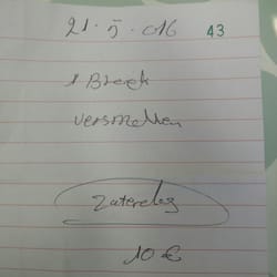 Kleermakerij Sadaf - Nog op ouderwetse wijze een papieren briefje. Super toch.
