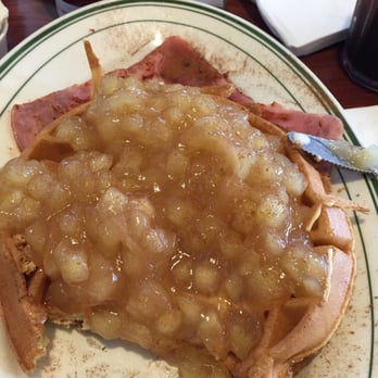 Laurel Diner - Dutch Apple waffle with ham. - Diners Near Me - Long Beach, New York Laurel Diner - Dutch Apple waffle with ham. - Diners Near Me - Long Beach, New York