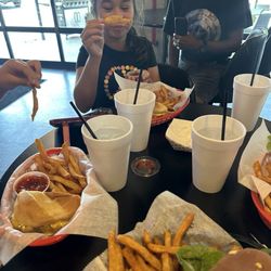 The Station - My kids enjoying the French fries