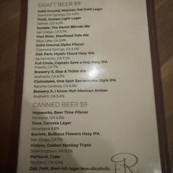 Echo & Rig - Drink menu - Steakhouses Near Me - Sacramento, California