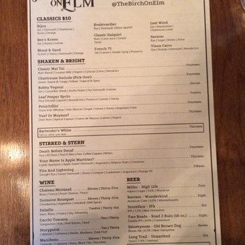 The Birch on Elm - Drink menu 9/30 - Bars Near Me - Manchester, New Hampshire The Birch on Elm - Drink menu 9/30 - Bars Near Me - Manchester, New Hampshire