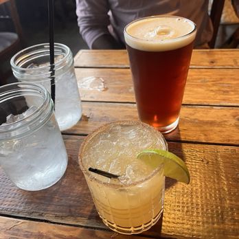 Blackbird Tavern - Apple Cider margarita and red trolley - Gastropubs Near Me - Temecula, California
