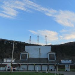 Elmira Drive-In - Theater from the road, no sign.