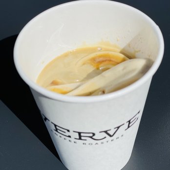 Verve Coffee Roasters - Coconut sugar vanilla draft oat milk float with vanilla soft serve. Small portion for around $6 (this is a before photo). - Coffee Roasteries Near Me - Manhattan Beach, California