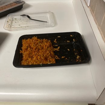 TK’s Surf And Turf Kitchen - This is all the rice scraped to one side!  I haven't eaten anything yet. - Seafood Near Me - Denver, Colorado