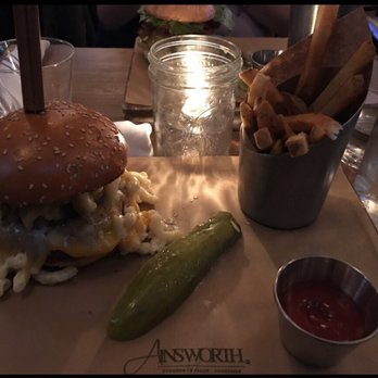 The Ainsworth - Mac and Cheese Burger w/ French Fries - Sports Bars Near Me - Hoboken, New Jersey The Ainsworth - Mac and Cheese Burger w/ French Fries - Sports Bars Near Me - Hoboken, New Jersey