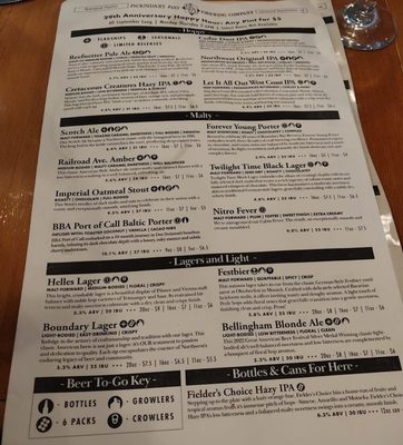 Menu photo 1 Boundary Bay Brewing Bellingham, WA Menu photo 1 Boundary Bay Brewing Bellingham, WA