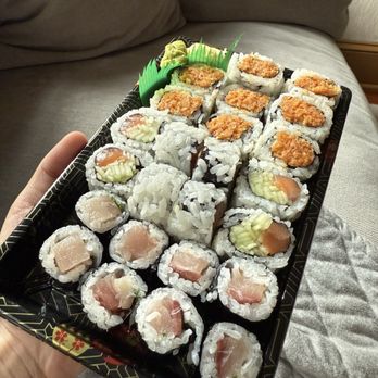 Tsuki Sushi - 3 Roll Special top to bottom: spicy yellowtail roll, salmon cucumber roll, yellowtail scallion roll - Sushi Bars Near Me - Philadelphia, Pennsylvania Tsuki Sushi - 3 Roll Special top to bottom: spicy yellowtail roll, salmon cucumber roll, yellowtail scallion roll - Sushi Bars Near Me - Philadelphia, Pennsylvania