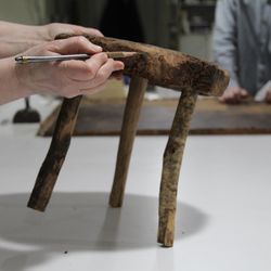 Restoration Division - Here for all of your unique object needs! This conservation project involved a stool belong to the youngest ever canonized saint.