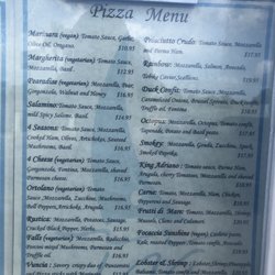 Le Vele - Pizza menu