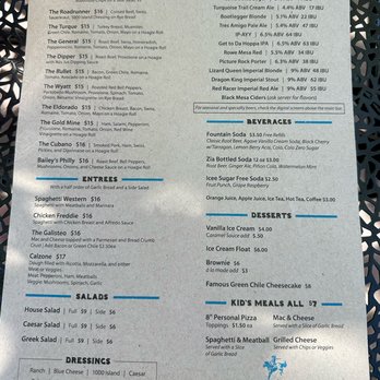 Beer Creek Brewing - Food menu - Brewpubs Near Me - Santa Fe, New Mexico