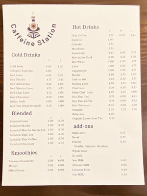 Menu photo 4 Caffeine Station Sandy, UT