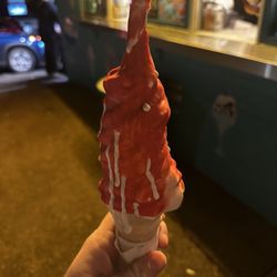 Al's Cone Zone - Small Vanilla Cake Cone with Cherry Dip